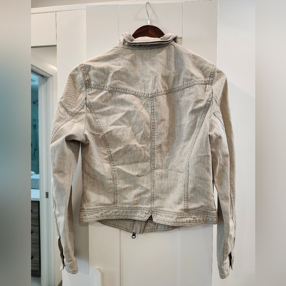 Crop Taupe Jean Jacket - Picture 2 of 3